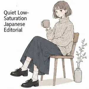 Quiet Low-Saturation Japanese Editorial 风格参考图